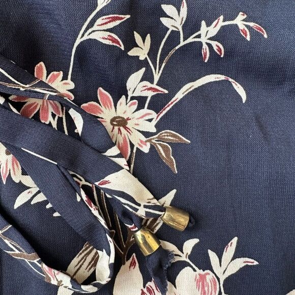 41 Hawthorn Cristen Navy Fall Floral Belted Shirt Dress Size Small NWT - Picture 10 of 16